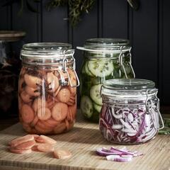 IKEA コルケン ガラス製密閉容器 1.8L x 4個セットの画像