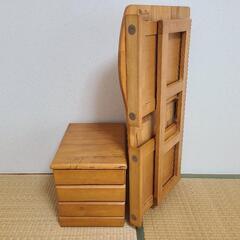折り畳み ローデスク 引き出し (文机 学習机 テーブル キャスター)の画像