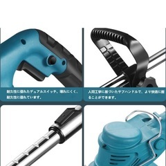 【充電式草刈機】 マキタ互換性21V大容量バッテリー×2個付き 電動草刈り機  6インチ 伸縮 ３種類の替え刃の画像