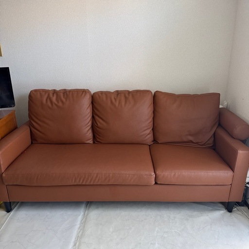 ソファ合皮ブラウン