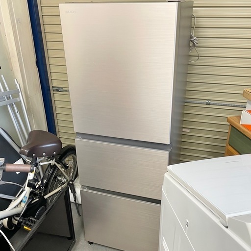 HITACHI 日立 3ドアノンフロン冷凍冷蔵庫 R-27NV(N) シャンパン 2020年製 右開き 265L