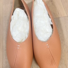 スクエアトゥ フラットシューズ　22.5cm の画像