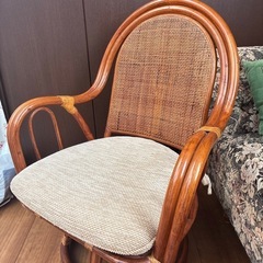 ラタン調 回転式パーソナルチェア 2脚セットの画像