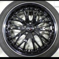 車　ホイール　19インチ　4本セット　タイヤ付き　ホットスタッフ　プレシャス　HM-3の画像