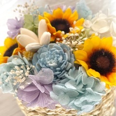 花カゴアレンジ♡夏の画像