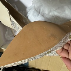 RANDA レース　パンプス　オフホワイト　結婚式　ウエディングシューズの画像