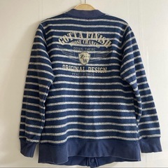 ZIP WORKS ジップワークス【150】キッズサイズ　ボーダーカーディガンの画像