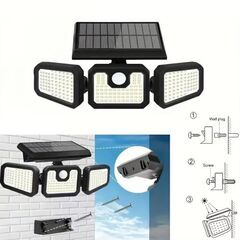 くまねず《姫路》大量入荷 (取付簡単) センサーライト 屋外 led 防水 ソーラー 3面パネル 74LED 明るい 人感 センサー(新品未使用)の画像