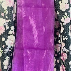 ♥️ 美品 未使用に近い ゆかた 140 浴衣 花柄 リボン カラフル 帯付き ♥️の画像