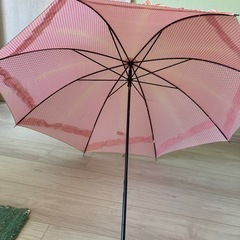 ピンクドット柄傘の画像