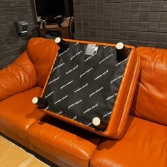 【美品】本革3人掛けソファ　オットマン付きの画像