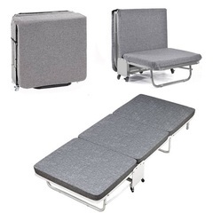 折り畳みシングルベッド(三つ折り)とマットレスの画像