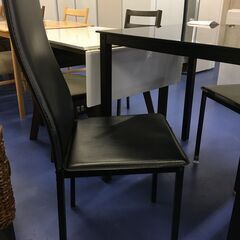 ★リユースのサカイ横浜南店★YM1313  二人掛けダイニングセット ブラック W75×D75×H77 クリーニング済みの画像