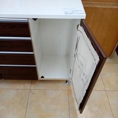 リユースのサカイ太田店★ジモティ割あり★  サイドボード ホワイト✕ダークブラウン H91.5×D42.3×W119.5 クリーニング済み OJ10192の画像