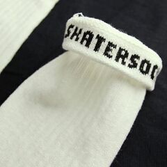 (5882) SkaterSocks ロングソックス 靴下 男女兼用 ソックス スケボー チューブソックス Knee high classic White tube socks (22インチ) SKATE SK8の画像