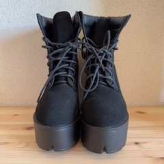 babyshoop（24cm）レースアップ 厚底ブーツの画像