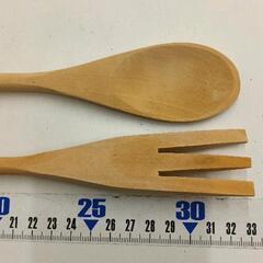 0726-082 木製サラダサーバー　陶器レモン柄の画像