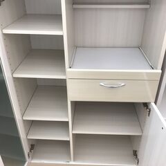 ★リユースのサカイ春日部店★KJ11003  レンジ台 ホワイト H119×W76×D43 クリーニング済みの画像