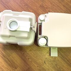 水洗ポータブルトイレ 20L 二層式水洗トイレ 介護/療養/災害/アウトドアの画像