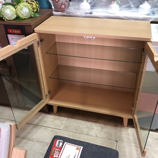 キャビネット ガラス ショーケース コレクションケース ナチュラル おしゃれ 