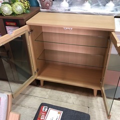 キャビネット ガラス ショーケース コレクションケース ナチュラル おしゃれ の画像