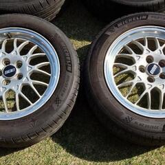 【BBS鍛造！】タイヤホイール4本セット 205/55ZR16 6.5J オフセット55 PCD100 の画像