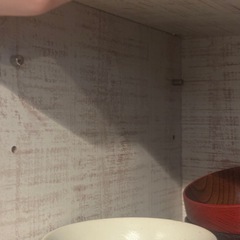 【極美品】 食器棚　大川家具 キッチン収納 日本製 ホワイト　レンジ台 アンティーク風の画像