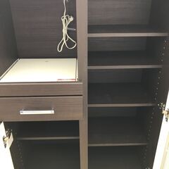 ★リユースのサカイ春日部店★KJ11004  レンジ台 ブラウン H115×W80×D40 クリーニング済みの画像
