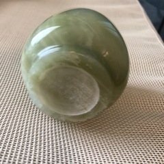 天然石コップ　大理石グリーン系　重厚感 レトロ の画像