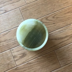 天然石コップ　大理石グリーン系　重厚感 レトロ の画像