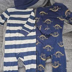 carter 's 長袖ロンパース２枚&帽子セット　70cmの画像