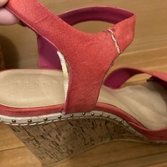 【RANDA】　ピンクスェードウェッジサンダルの画像