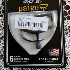 新品未開封①　PAIGE CAPO (ペイジカポ) カポタスト P-6N　＆　アコースティックギター弦ライトゲージ　1セットの画像