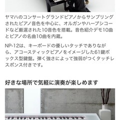 【動作確認済み】YAMAHA 電子キーボード piaggero NP-12の画像