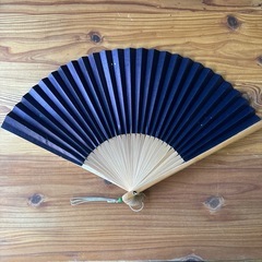 扇子　紺色の画像