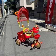 自転車、キッズ三輪車、アンパンマン、の画像