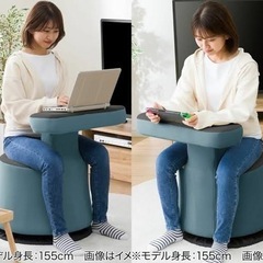 回転ゲーミングチェア 元値12000円 ブルー ニトリの画像