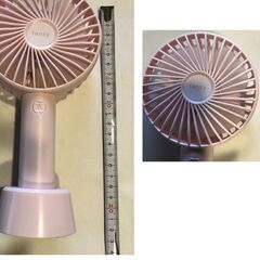 ■ 美品　fansy ハンディファン　ホワイト USB充電ケ－ブル付属の画像