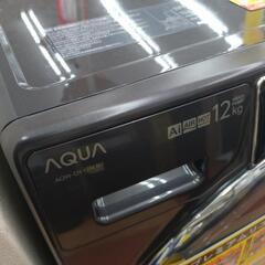 《尼崎市/リサイクルショップドリーム次屋店★ジモティー割引有★ AQUA 12kg/6kg ドラム式洗濯乾燥機 AQW-DX12N(K) 2022年製 中古品 ☆尼崎市若王寺☆の画像