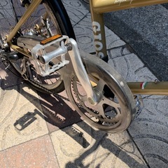GIOS ベージュ　ミニベロ7段変速 20インチ自転車★ベージュ★カゴ付き自転車の画像