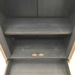 ★リユースのサカイ春日部店★KJ11006  ミニ食器棚 ブラック H120×W60×D30 クリーニング済みの画像