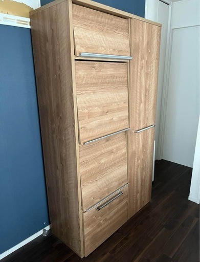 (受取限定) 天然木風デザインの隠せる家電収納庫 大型レンジ対応ハイタイプ