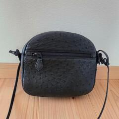 オーストリッチ ショルダーバッグ 黒 JRAタグ付き 美品 の画像
