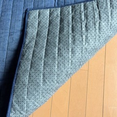 新品デニム調キルトラグの画像