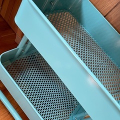 【IKEA】 3段ワゴン ロースコグ 廃盤生産終了カラー ターコイズブルーの画像
