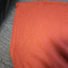 サマーニット　未使用　フレンチスリーブ　L　赤系の画像