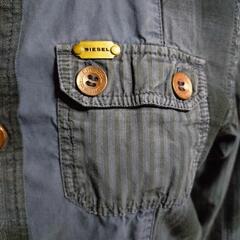 DIESEL サイズ10 ネイビー チェック柄 長袖シャツの画像