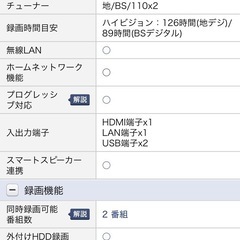 SHARP AQUOS ブルーレイディスクレコーダー　の画像