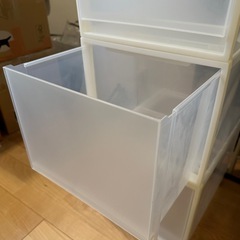 【受け渡し決定7/27】無印良品衣装ケース3個セット(予備キャスター付き)の画像