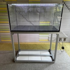総額8万円超→9,800円！本格90cm水槽セット★水槽＋台＋LEDライト付きの画像